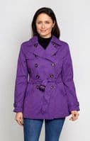 ❤️ Up to Plus ❤️ Womens Purple Trench Jacket db402
